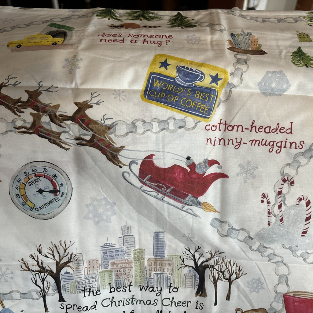 Pottery Barn Holiday PILLOWCASE KING ELF village Deer Christmas Disney kid SET 2