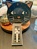 Pottery Barn Disney Plate Utensil Set Halloween Holiday party school black cat a