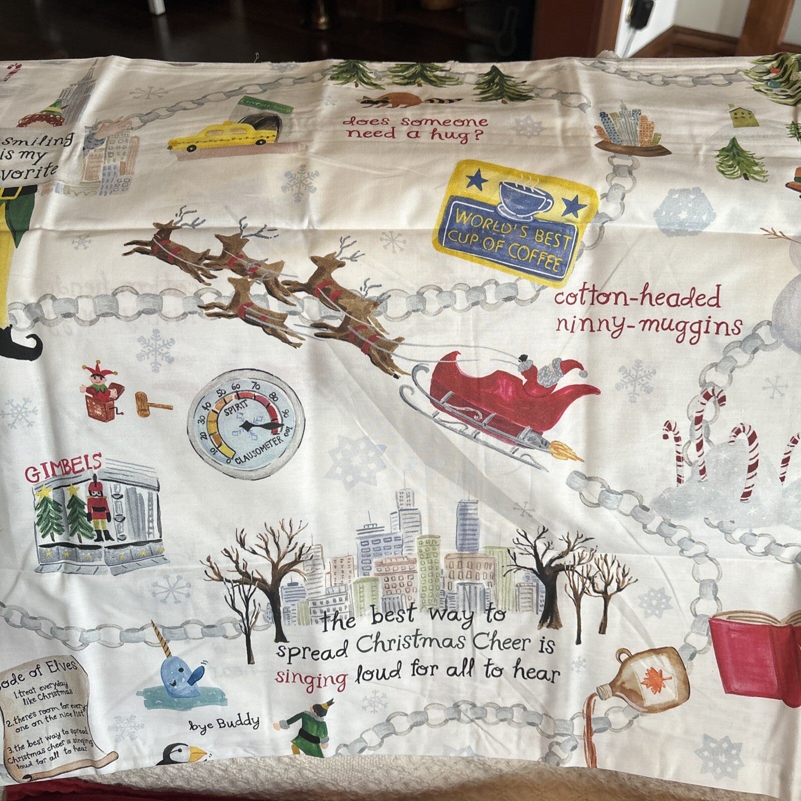 Pottery Barn Holiday PILLOWCASE KING ELF village Deer Christmas Disney kid SET 2