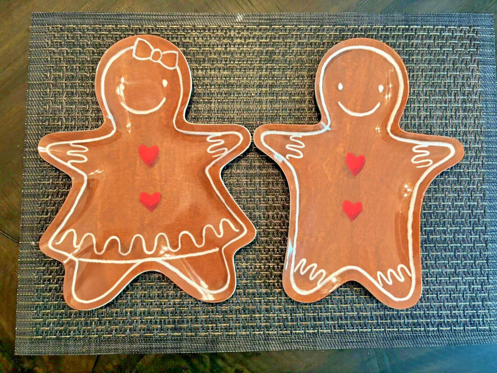Pottery Barn Christmas Gingerbread PLATE + Candy Cane UTENSIL holiday SET 3 -