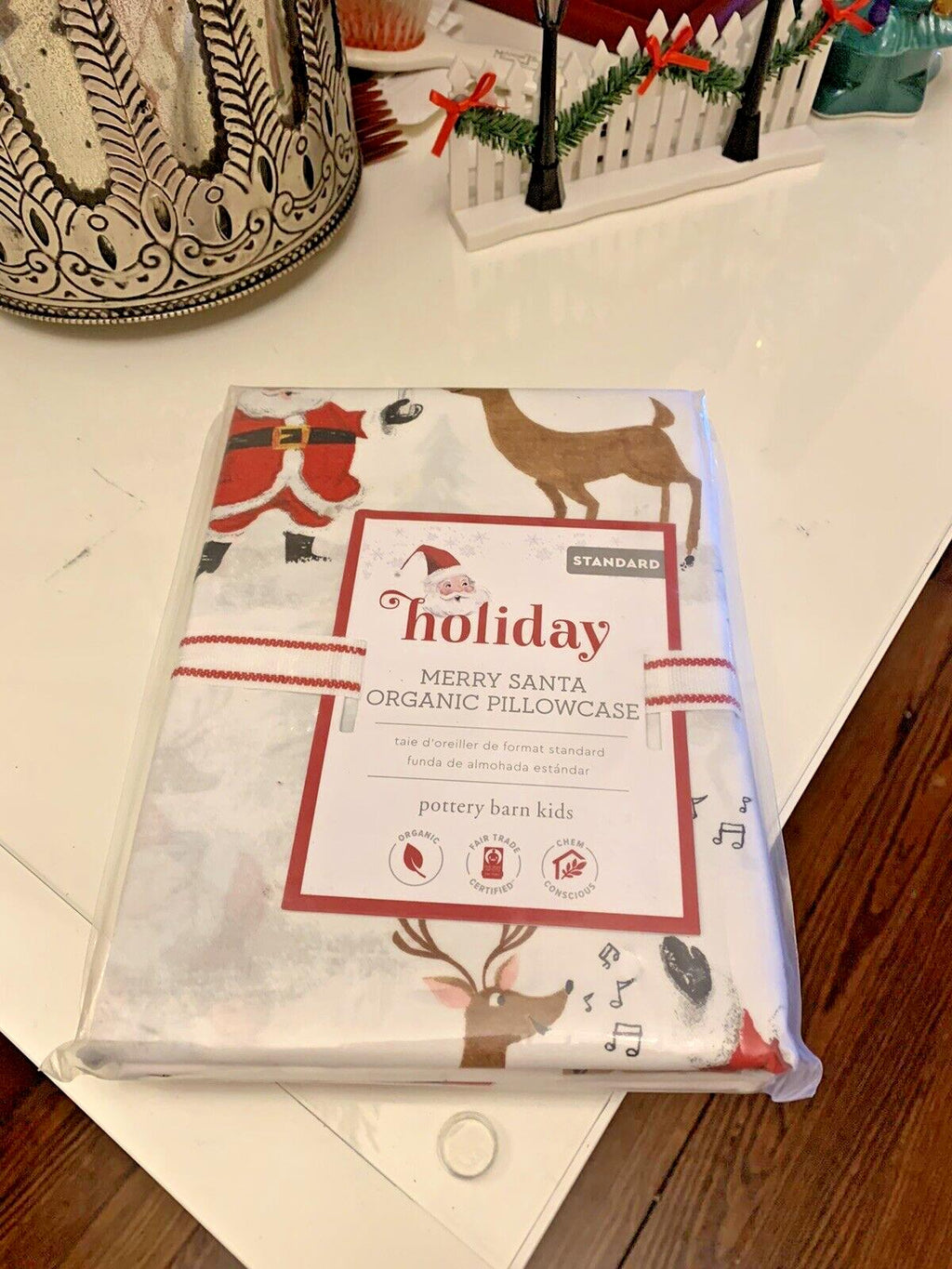 Pottery Barn kids holiday Christmas Rudolph Santa gift Disney pillowcase ?? 1