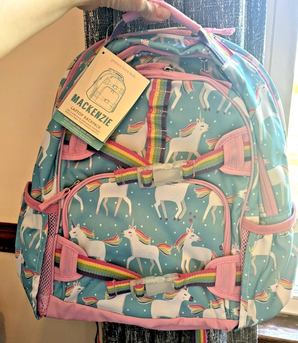 Pottery barn Disney School BACKPACK LARGE Rainbow Unicorn Heart Travel Girl ?? /