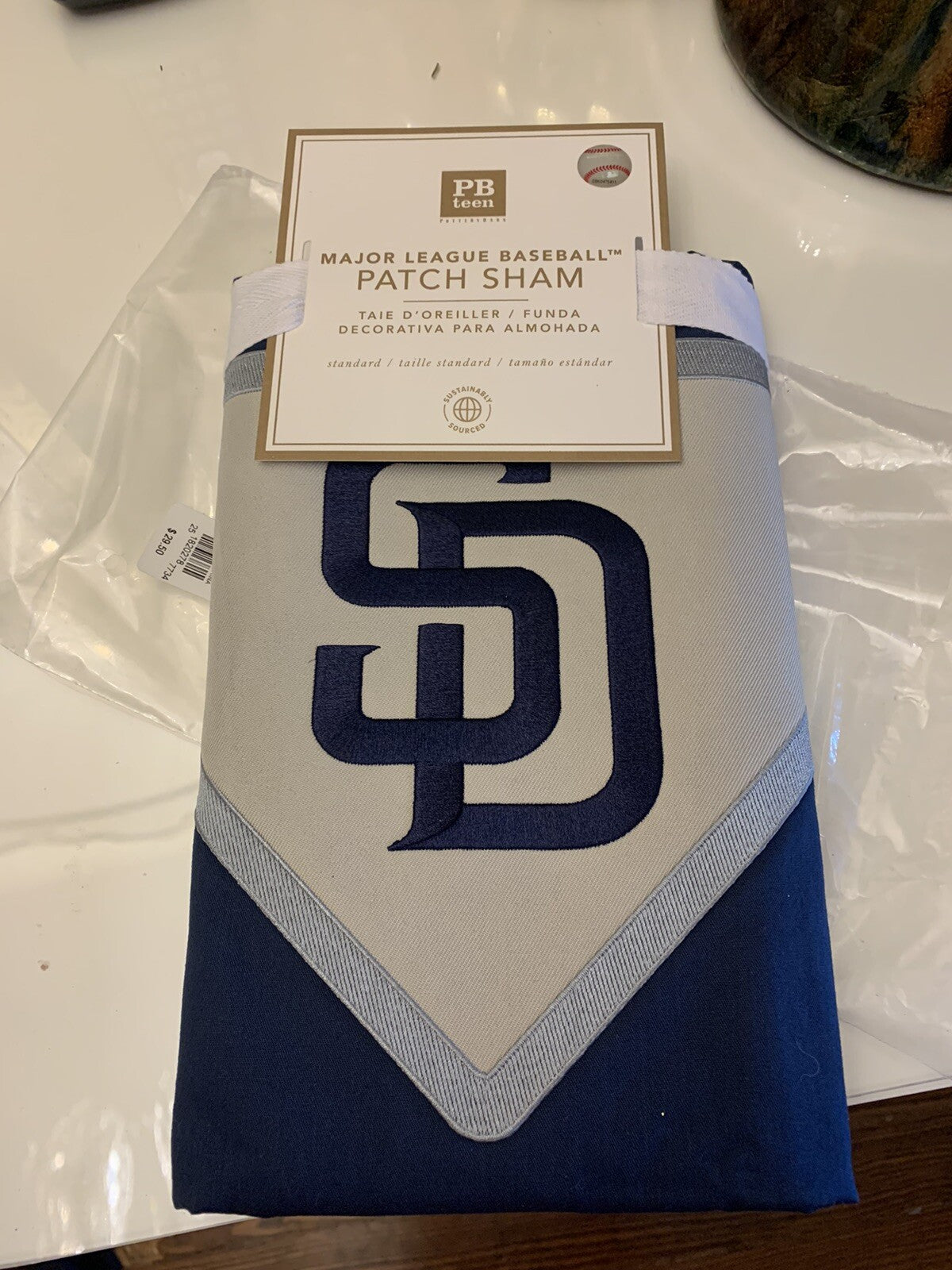 Baseball pottery barn Disney sport MLB college Padres gift kid pillow SHAM =