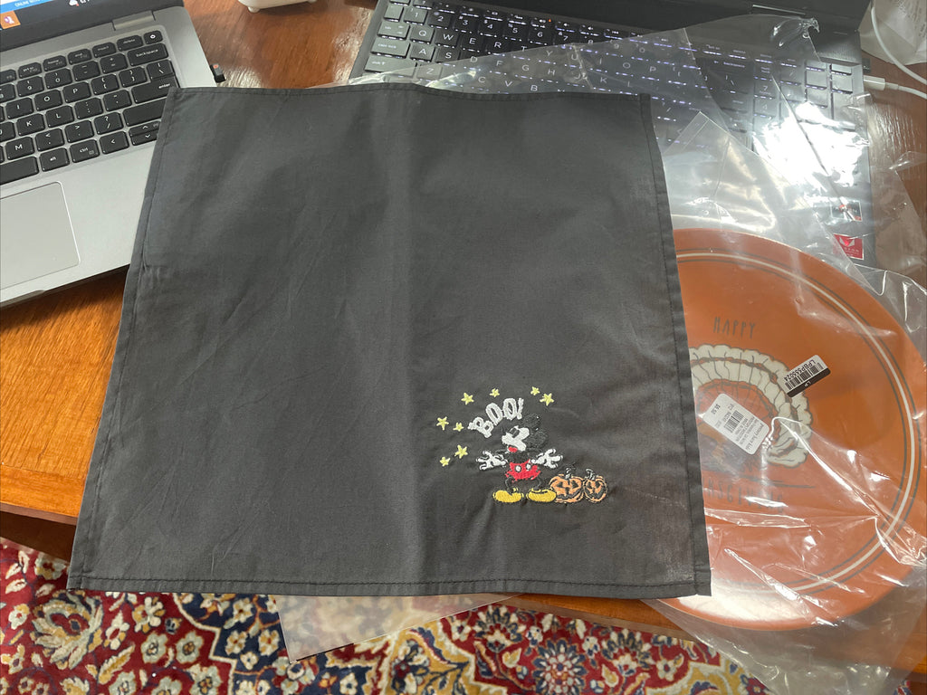 Disney Pottery Barn Mickey Mouse Napkin Halloween holiday gift Birthday party "