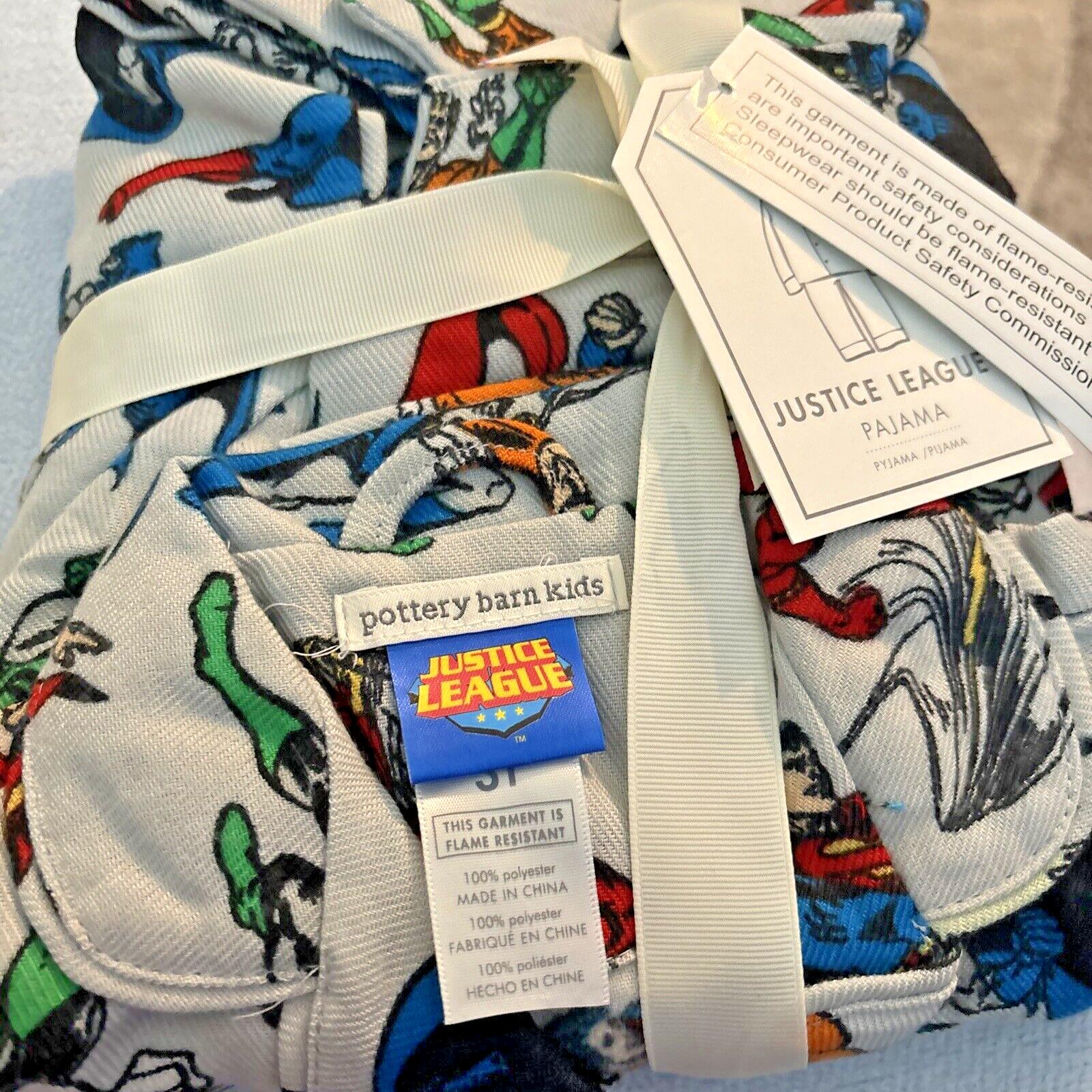 Disney Pottery Barn Holiday Justice League sleep pj batman Pajama set flash `