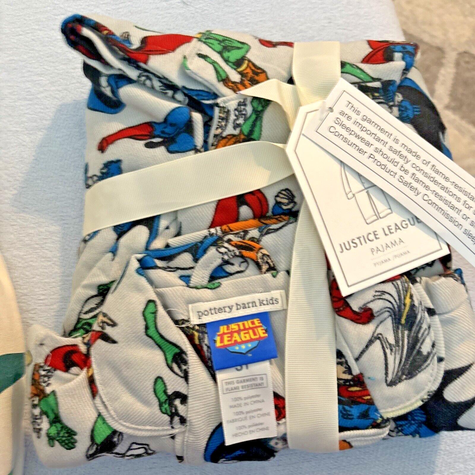 Disney Pottery Barn Holiday Justice League sleep pj batman Pajama set flash `