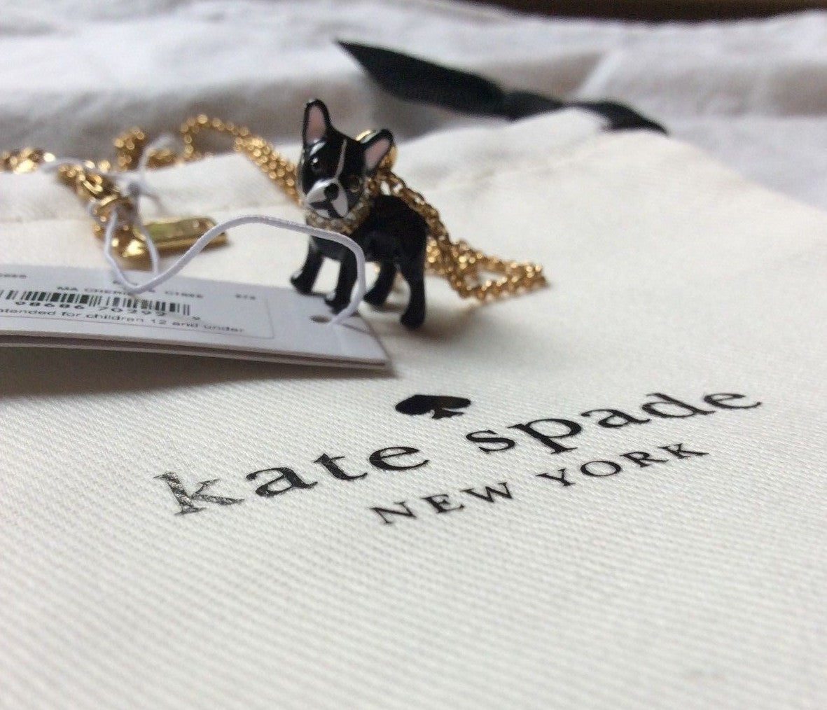 Kate Spade SET MA CHERIE ANTOINE DOG NECKLACE + EARRINGS STUD Boston terrier 1