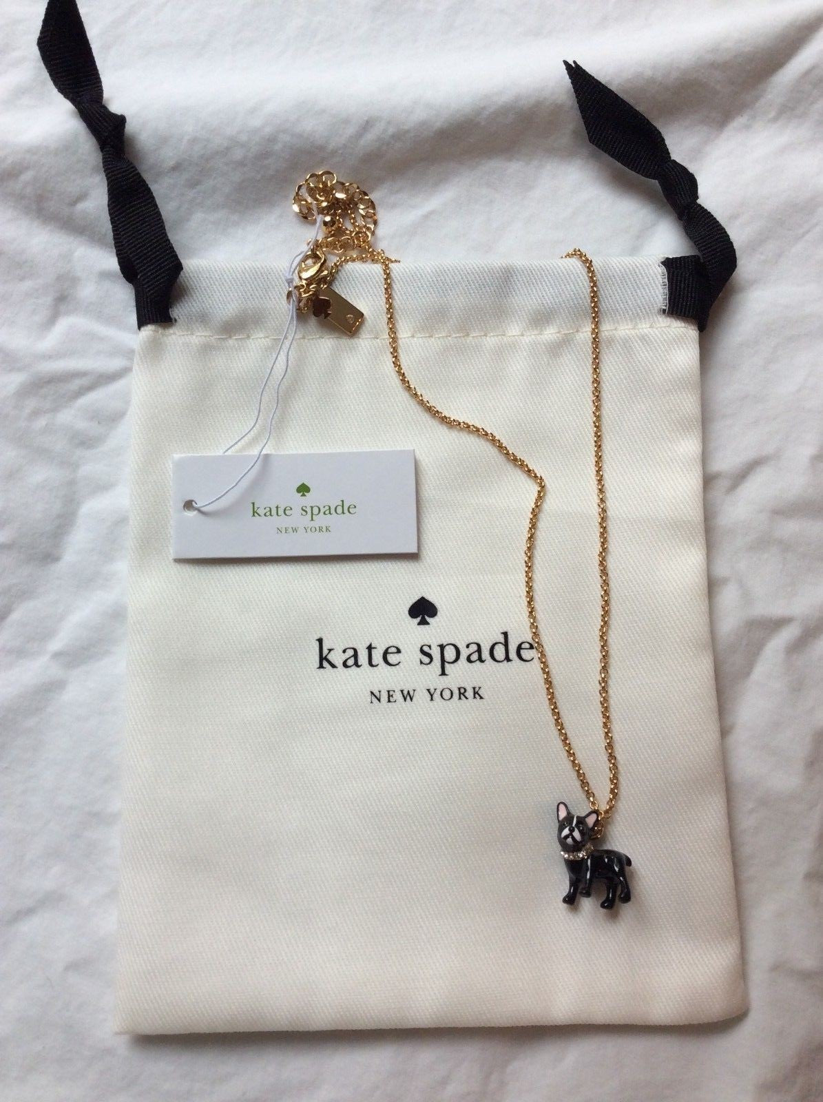 Kate Spade SET MA CHERIE ANTOINE DOG NECKLACE + EARRINGS STUD Boston terrier 1