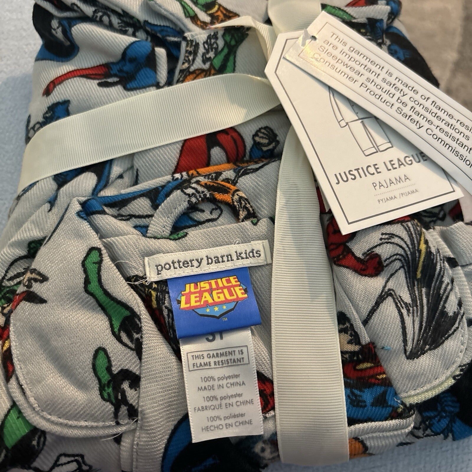 Disney Pottery Barn Holiday Justice League sleep pj batman Pajama set flash `