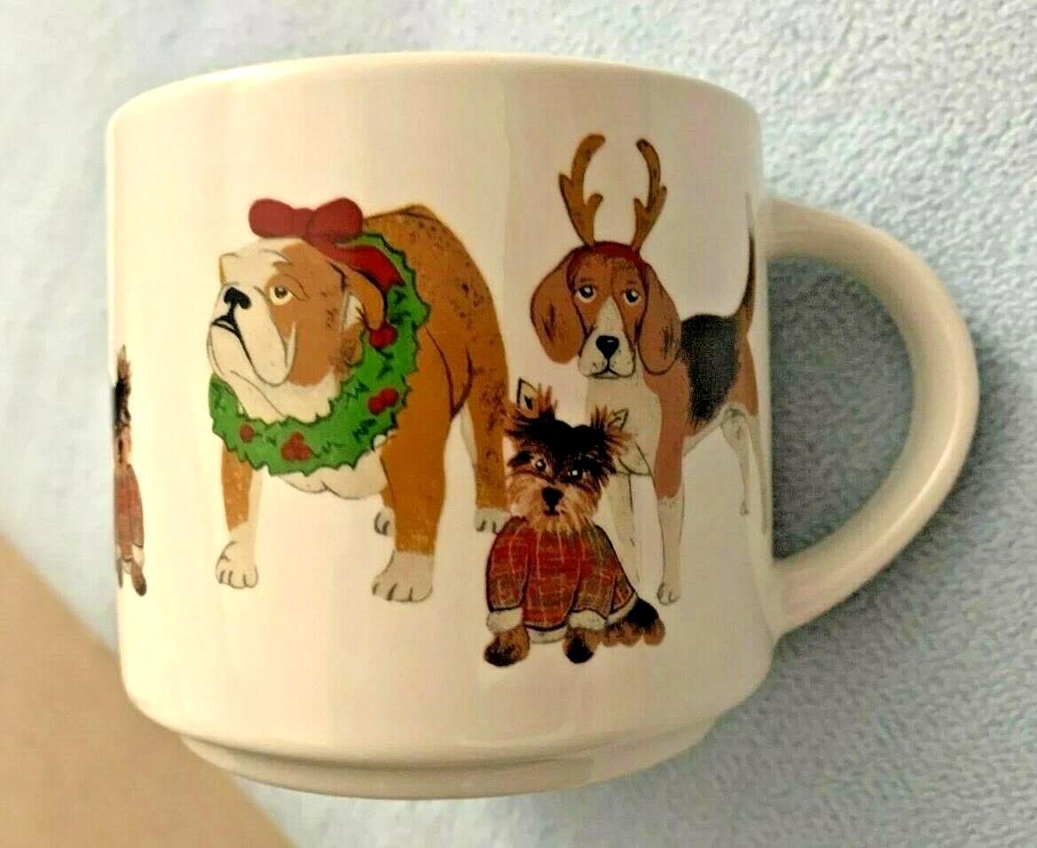 Williams sonoma pottery barn Mug Christmas tree holiday gift Dog kid coffee cup