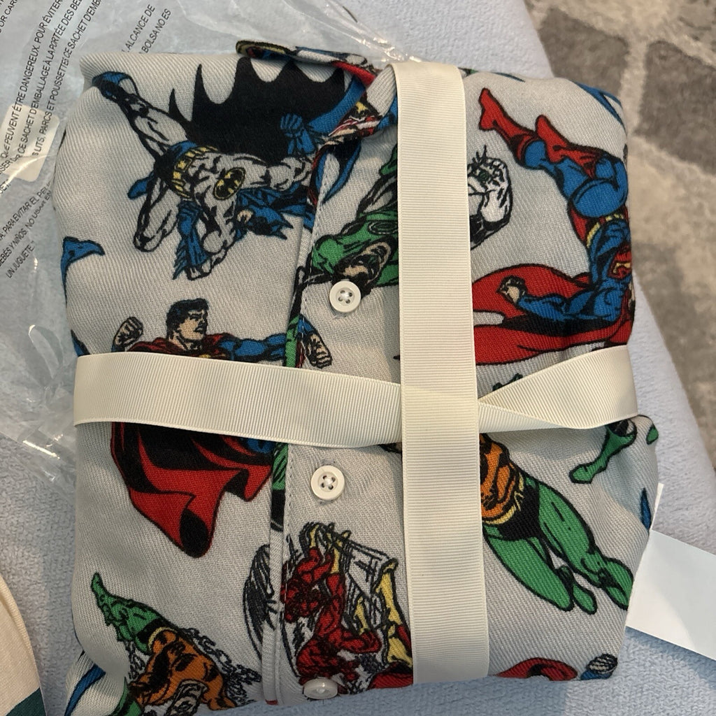 Disney Pottery Barn Holiday Justice League sleep pj batman Pajama set flash `