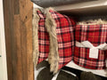 Pottery Barn Christmas pillow Cover Sham plaid red Fur Holiday Gift party mom 1