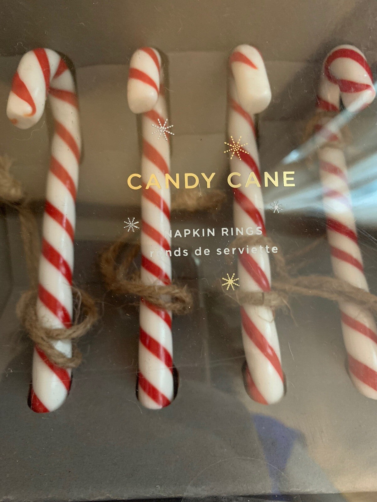 Pottery barn holiday Ornament Candy Cane Christmas NAPKIN RING party gift kid =