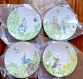 Disney Pottery Barn PLATE Peter rabbit Easter holiday Party BUNNY kid SET 4 a