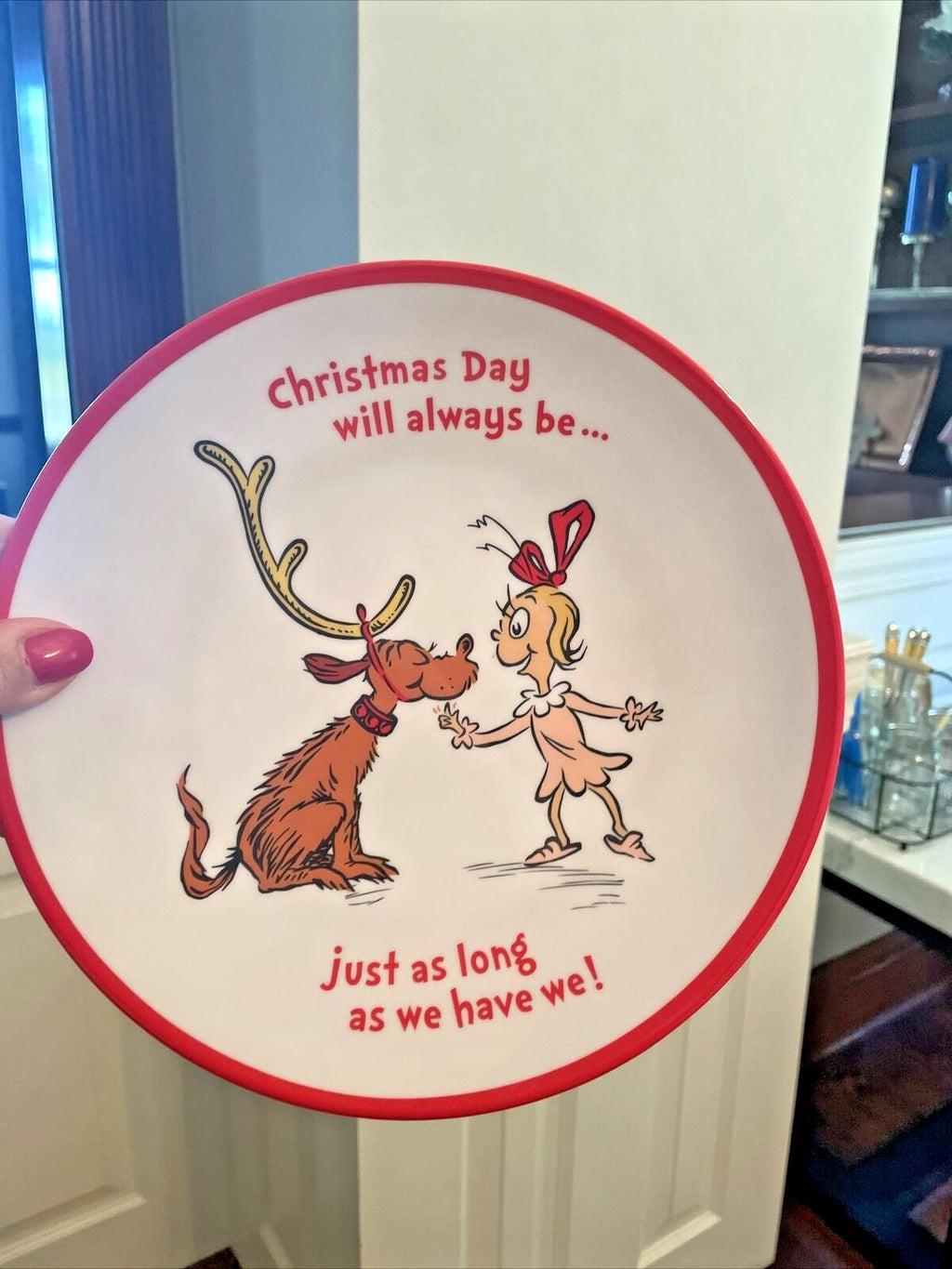 Pottery Barn Holiday Seuss Christmas??Disney Grinch party plate Gift kid new "