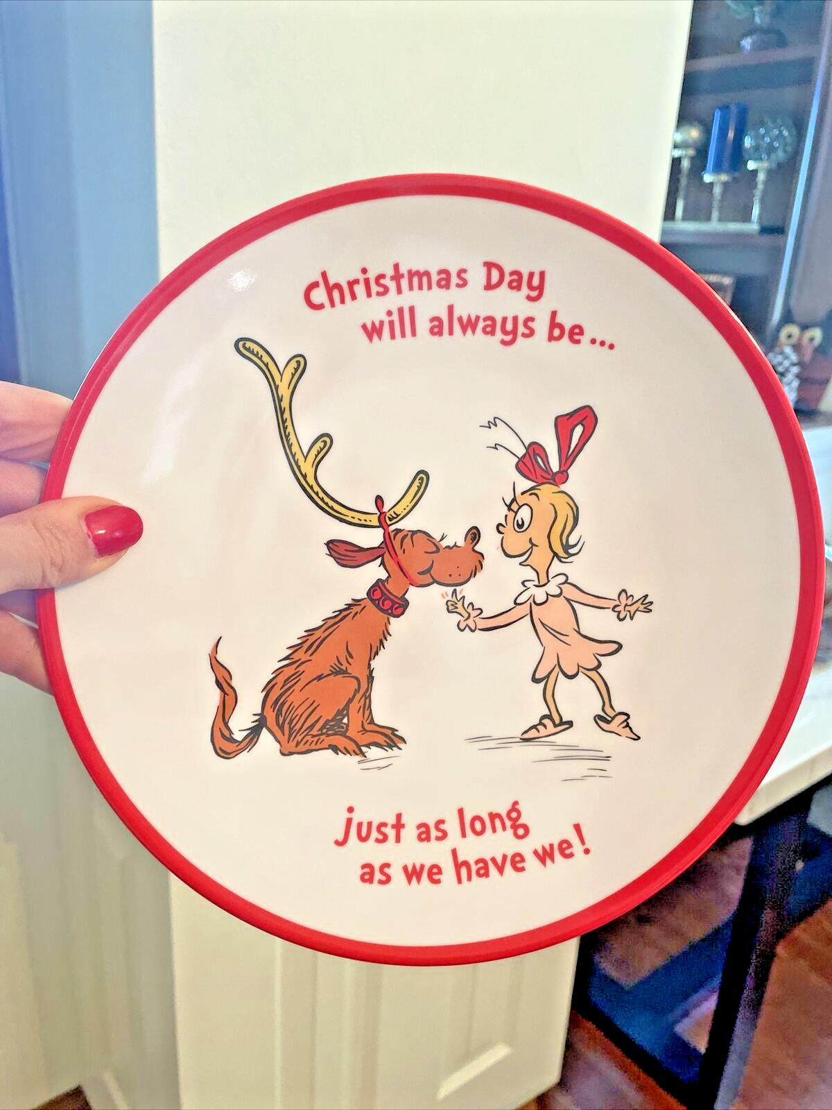 Pottery Barn Holiday Seuss Christmas??Disney Grinch party plate Gift kid new "