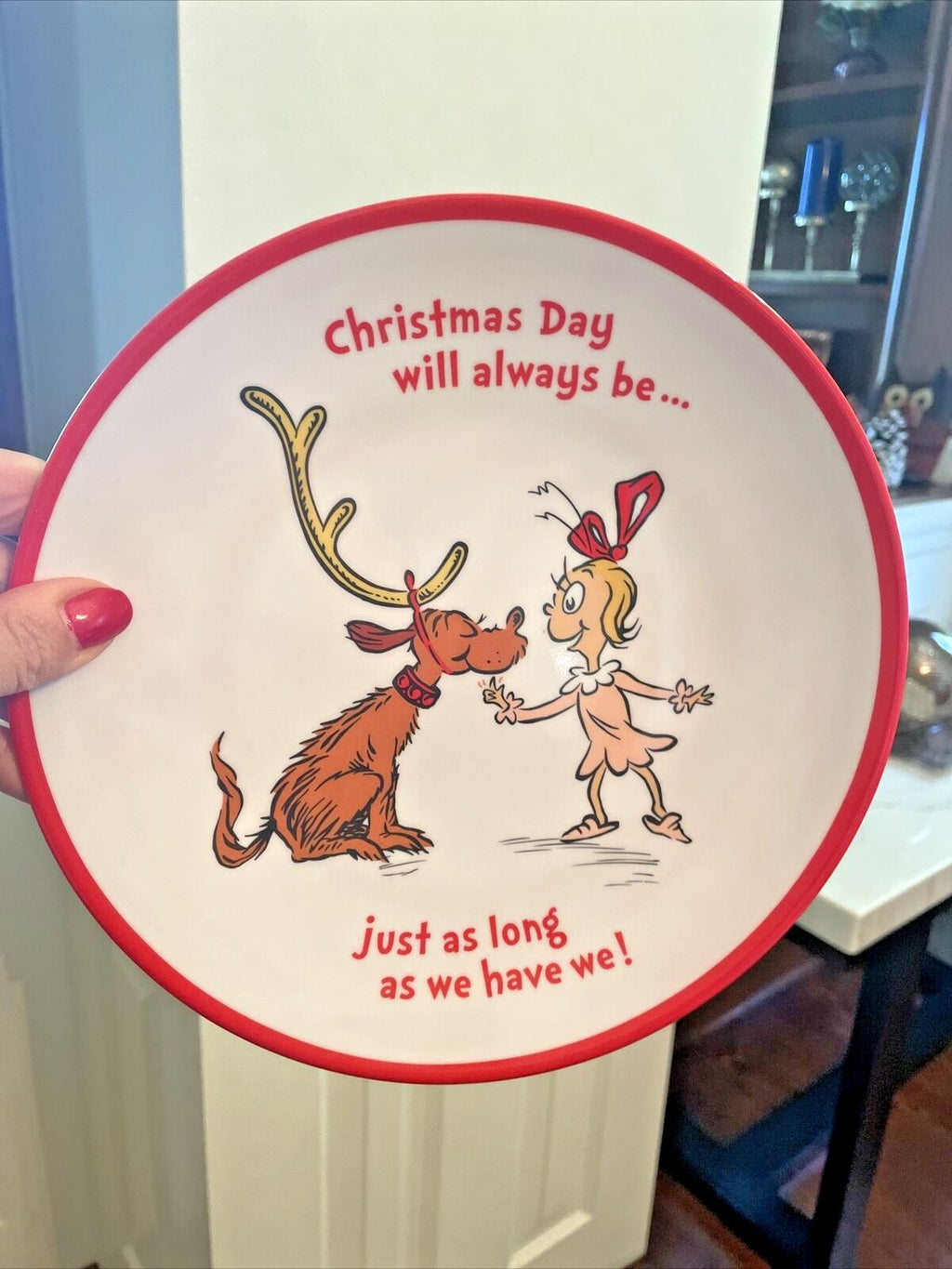 Pottery Barn Holiday Seuss Christmas??Disney Grinch party plate Gift kid new "