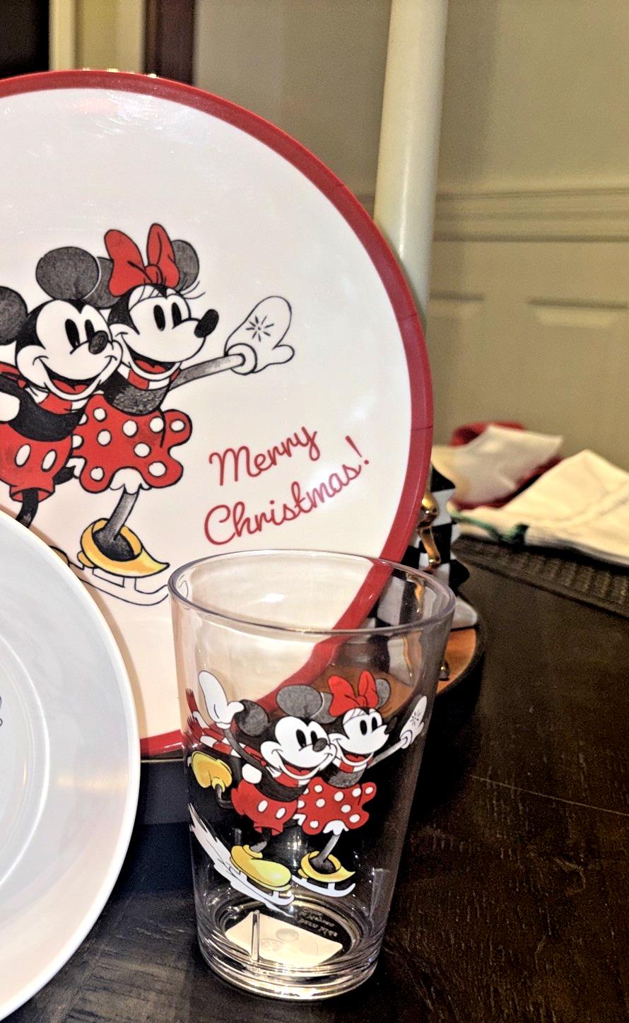 Pottery Barn Mickey Mouse DINER SET PLATE School Christmas holiday party kid 3PC