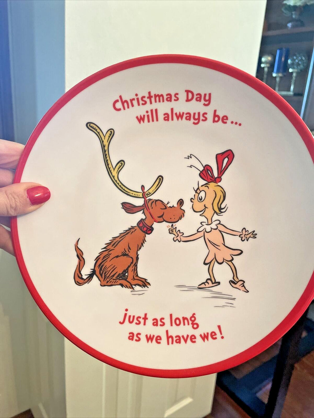 Pottery Barn Holiday Seuss Christmas??Disney Grinch party plate Gift kid new "