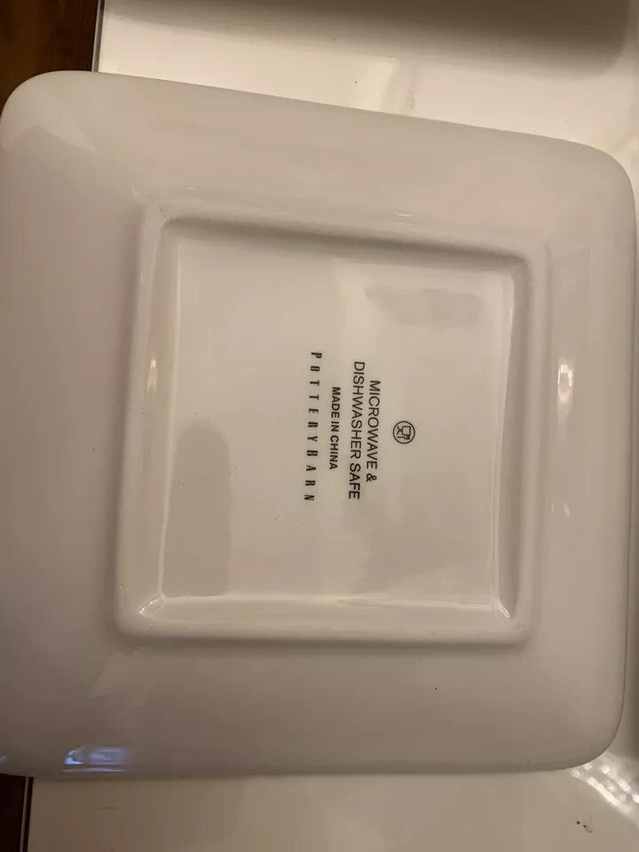 Pottery Barn plate Christmas holiday appetizer party dessert tid bit SET 4 =