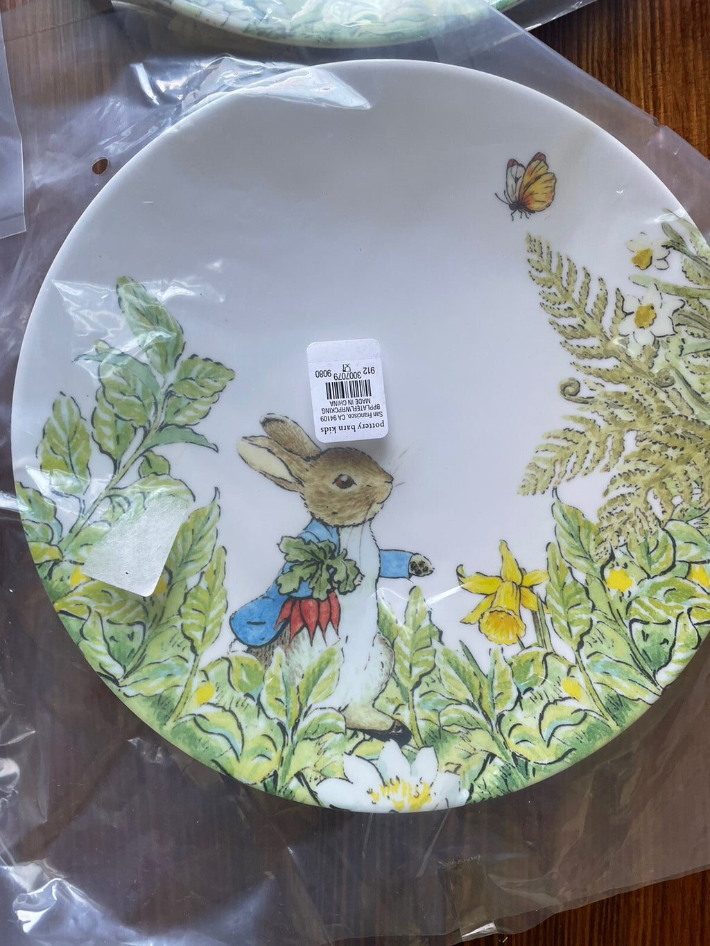 Disney Pottery Barn PLATE Peter rabbit Easter holiday Party BUNNY kid SET 4 a