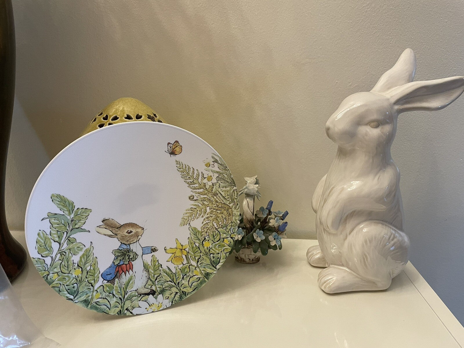 Disney Pottery Barn PLATE Peter rabbit Easter holiday Party BUNNY kid SET 4 a