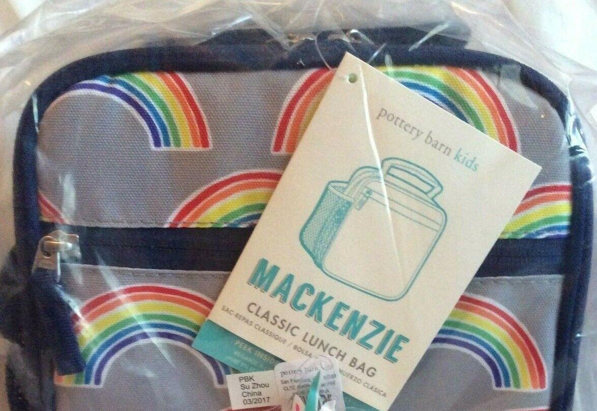 Pottery Barn LUNCH BOX BAG Mickey Mouse school+ Utensil Disney Rainbow party /
