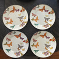Mackenzie Child plate Butterfly Holiday Disney SET 4 party Flower holiday Gift =