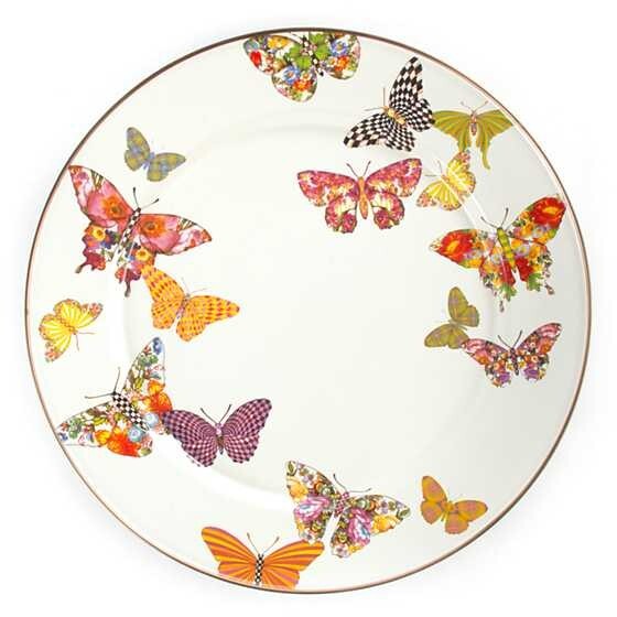 Mackenzie Child plate Butterfly Holiday Disney SET 4 party Flower holiday Gift =