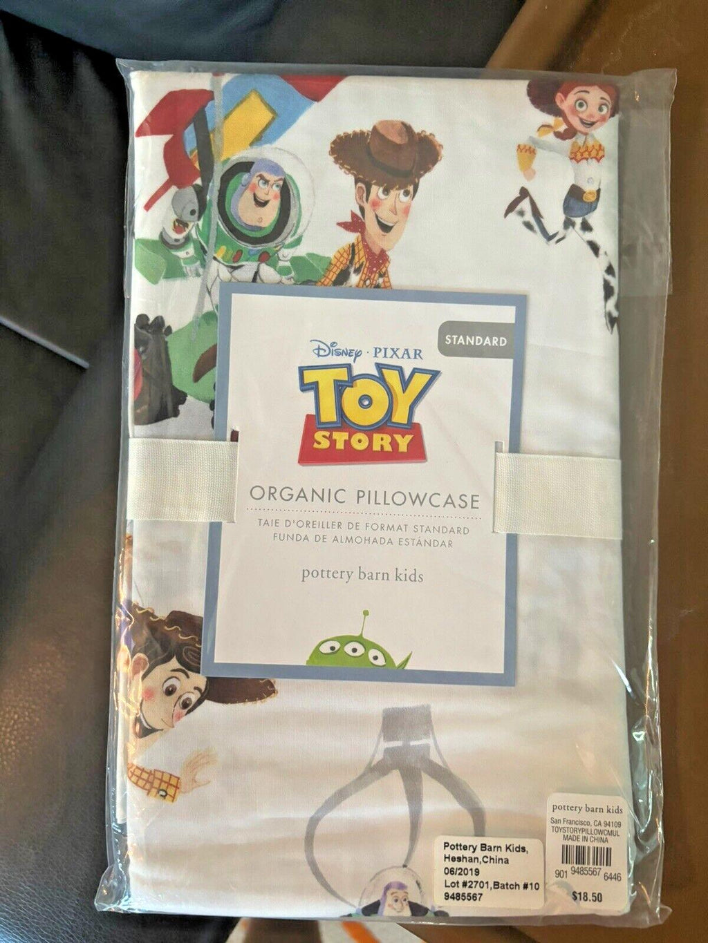 Pottery barn kids TOY STORY Disney pillowcase school Woody Buzz Lightyear Boy y