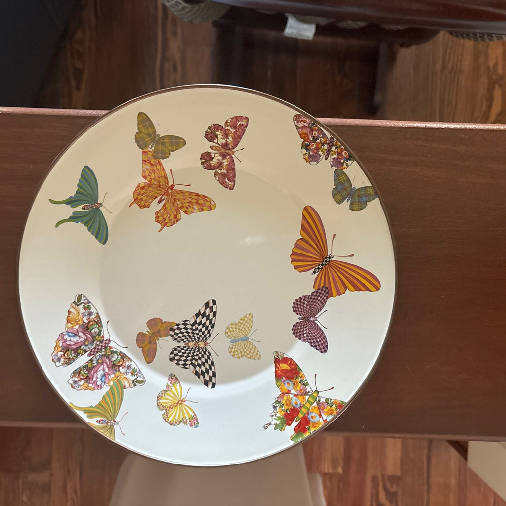 Mackenzie Child plate Butterfly Holiday Disney SET 4 party Flower holiday Gift =
