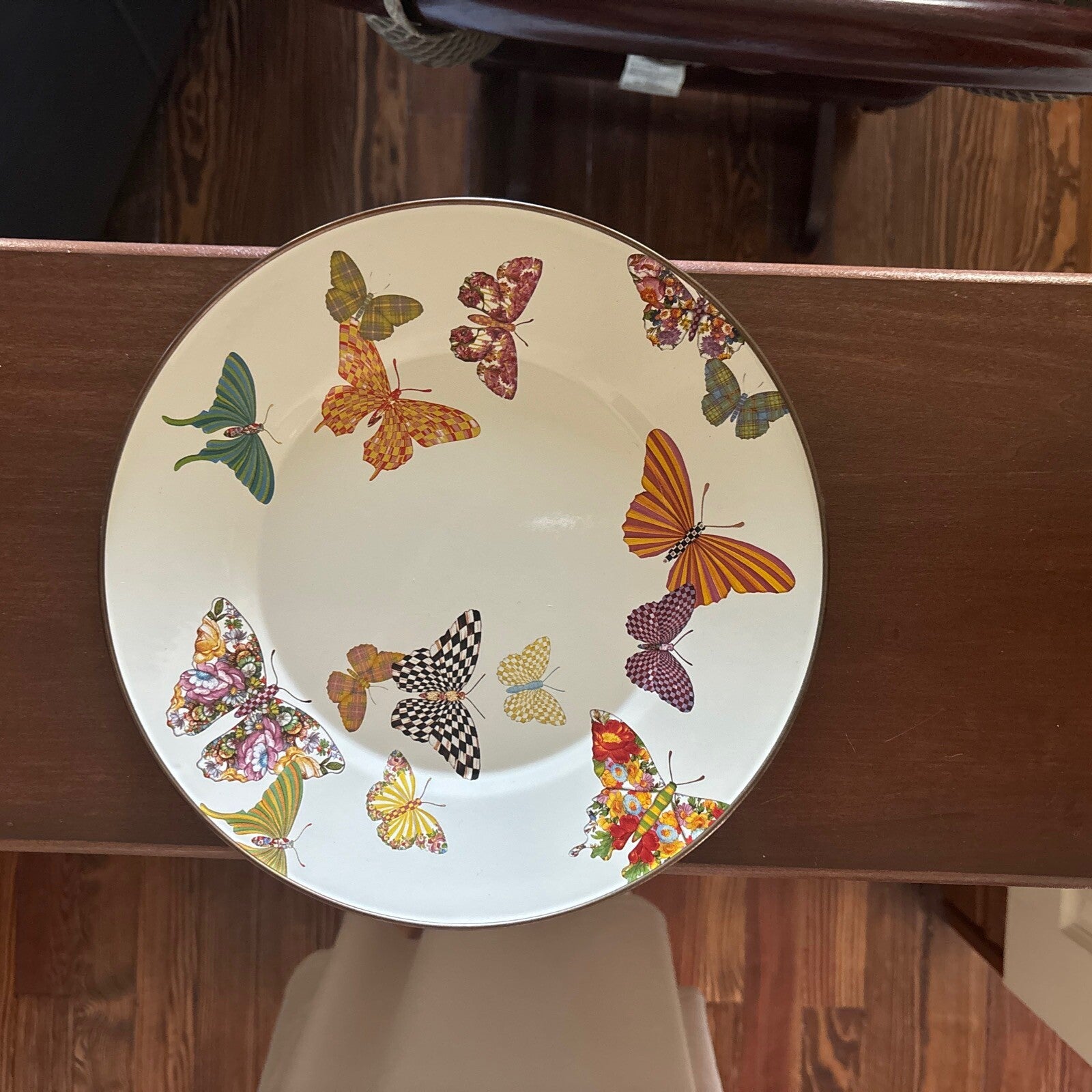Mackenzie Child plate Butterfly Holiday Disney SET 4 party Flower holiday Gift =