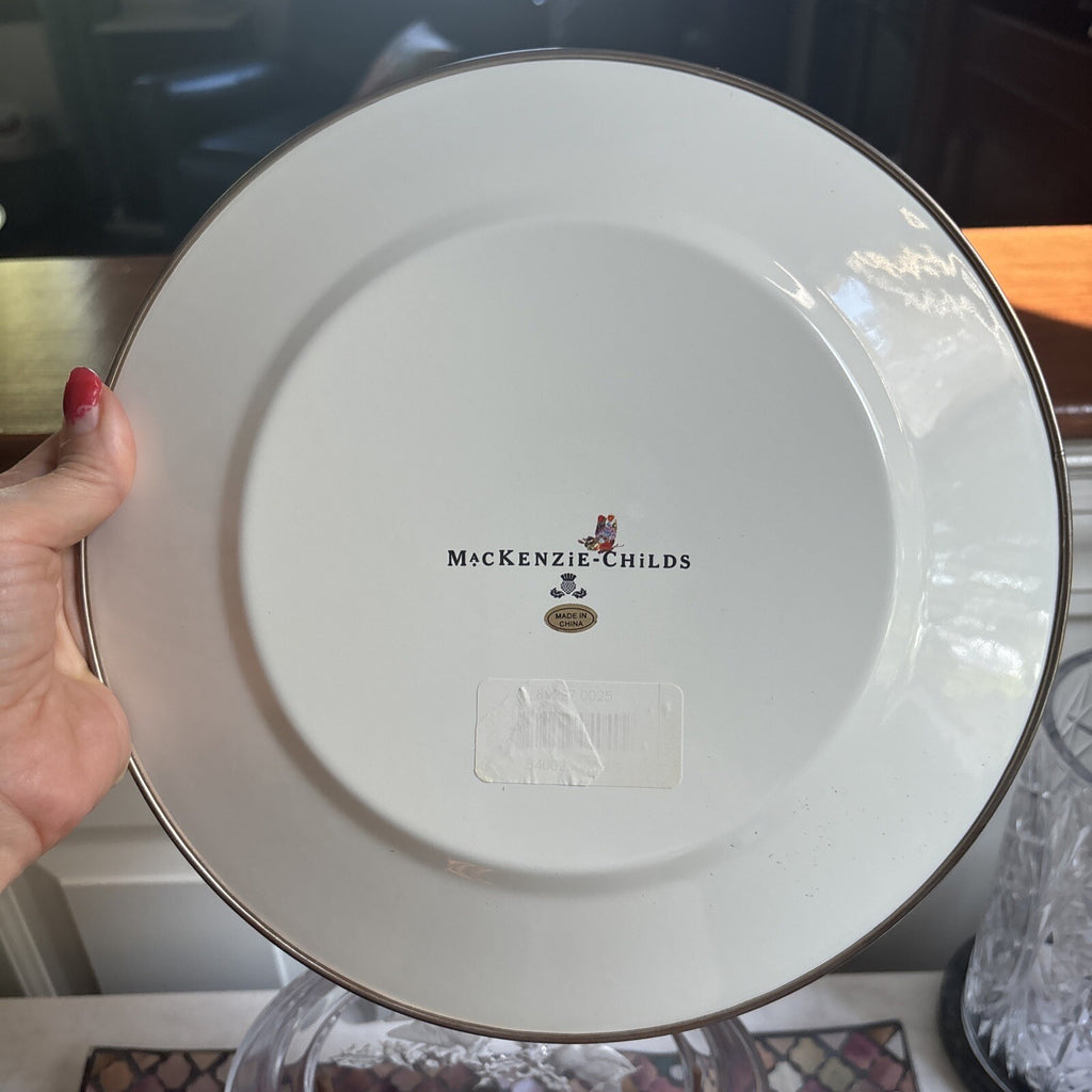 Mackenzie Child plate Butterfly Holiday Disney SET 4 party Flower holiday Gift =