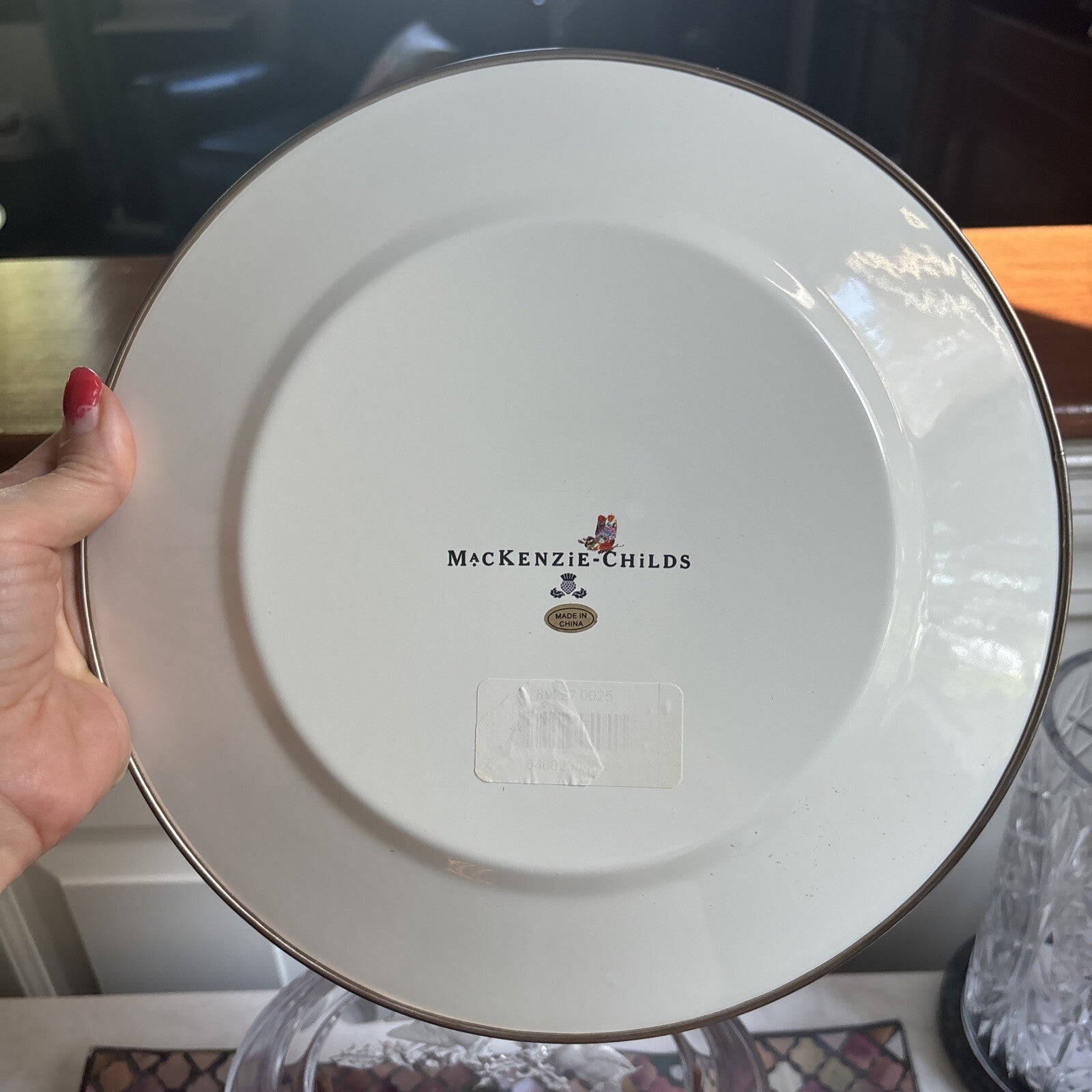 Mackenzie Child plate Butterfly Holiday Disney SET 4 party Flower holiday Gift =