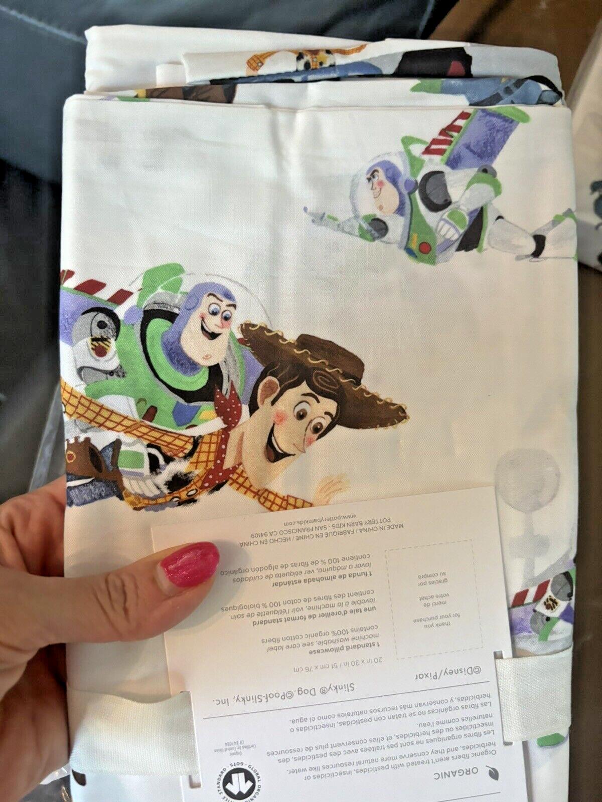 Pottery barn kids TOY STORY Disney pillowcase school Woody Buzz Lightyear Boy y