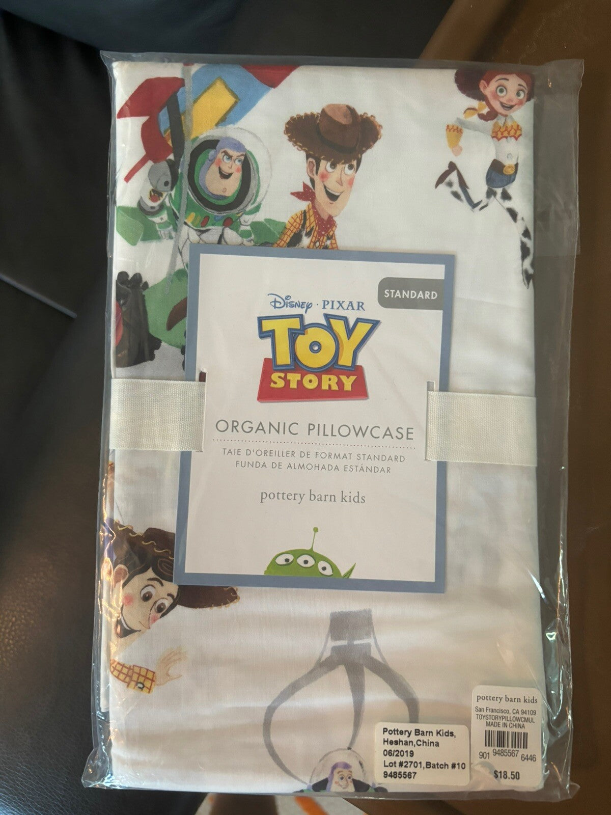 Pottery barn kids TOY STORY Disney pillowcase school Woody Buzz Lightyear Boy y