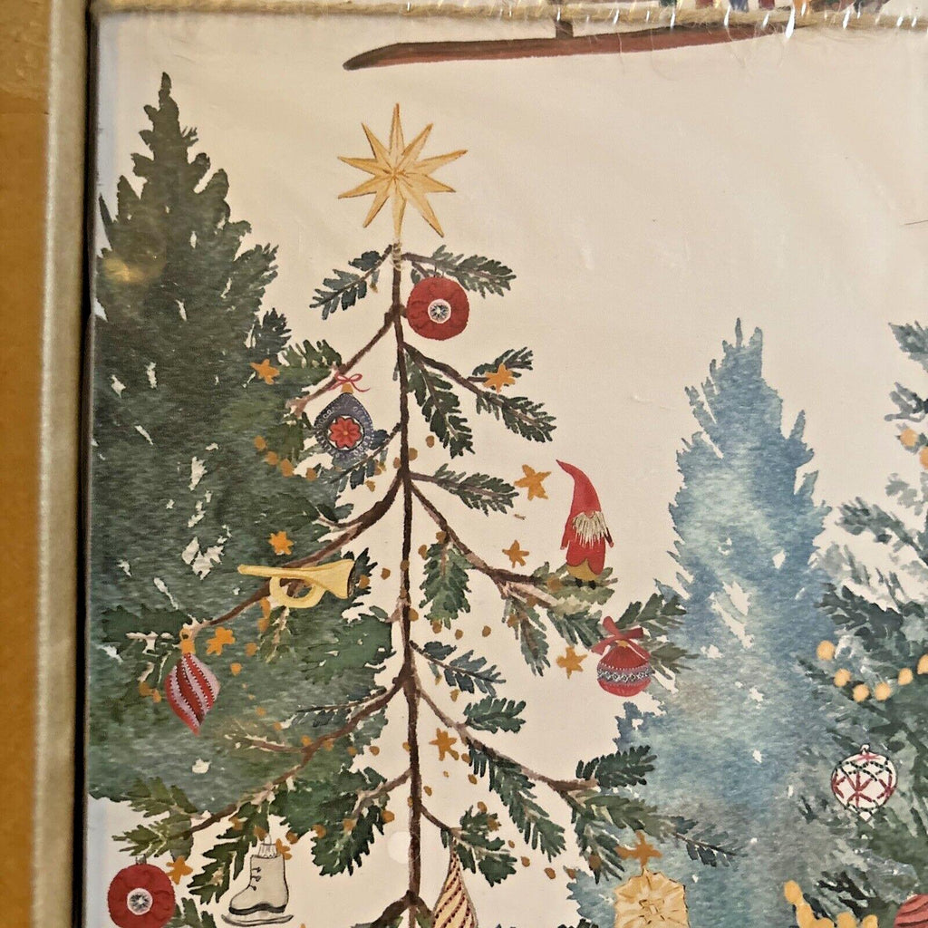 Pottery Barn Disney holiday placemat Santa Christmas Country Reindeer party -
