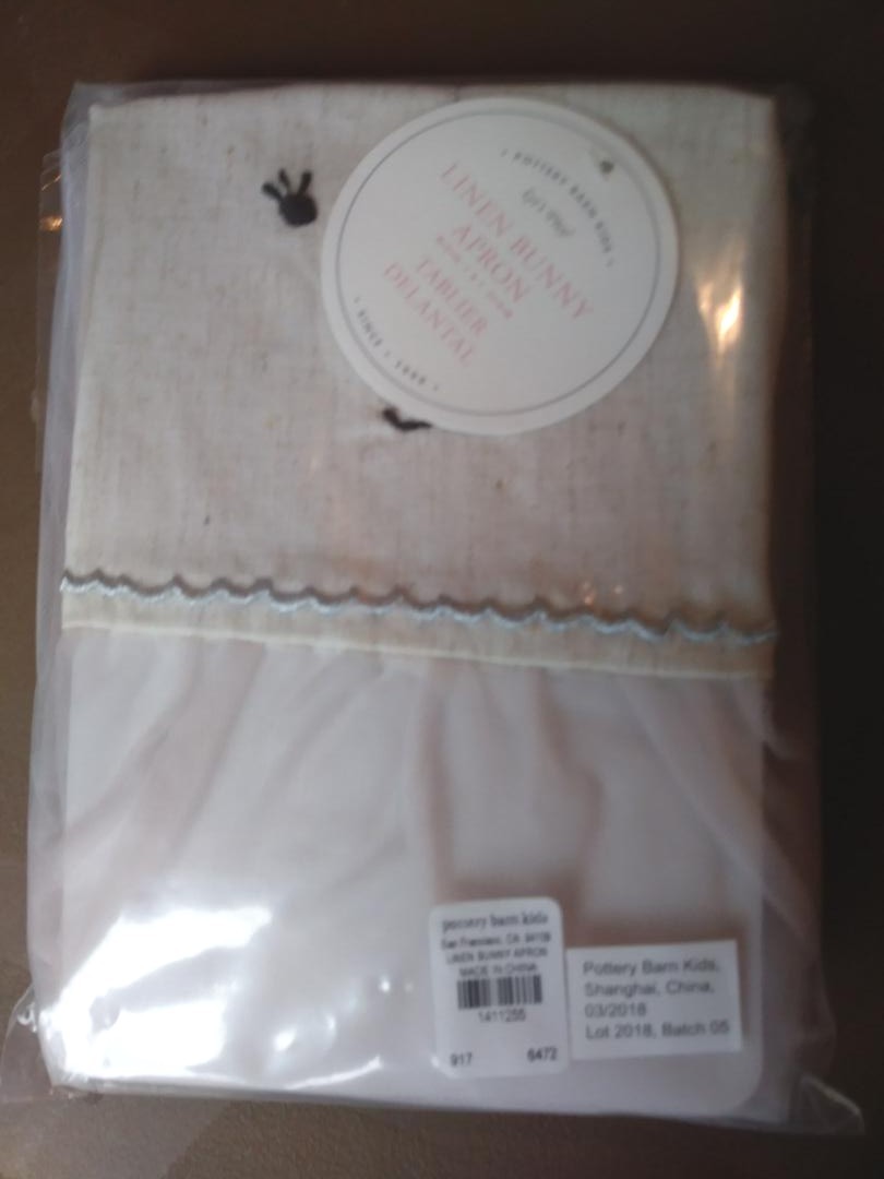 Pottery Barn Bunny Rabbit holiday Apron disney gift girl party school bake ?? a