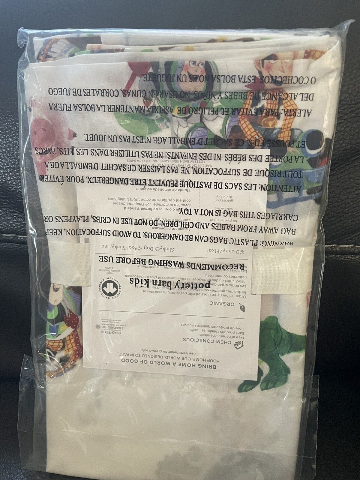 Pottery barn kids TOY STORY Disney pillowcase school Woody Buzz Lightyear Boy y