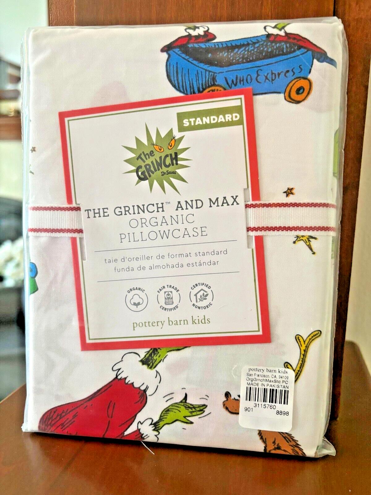 Pottery Barn Grinch Mickey Christmas Seuss Holiday Disney Kid Pillowcase SET 2 `