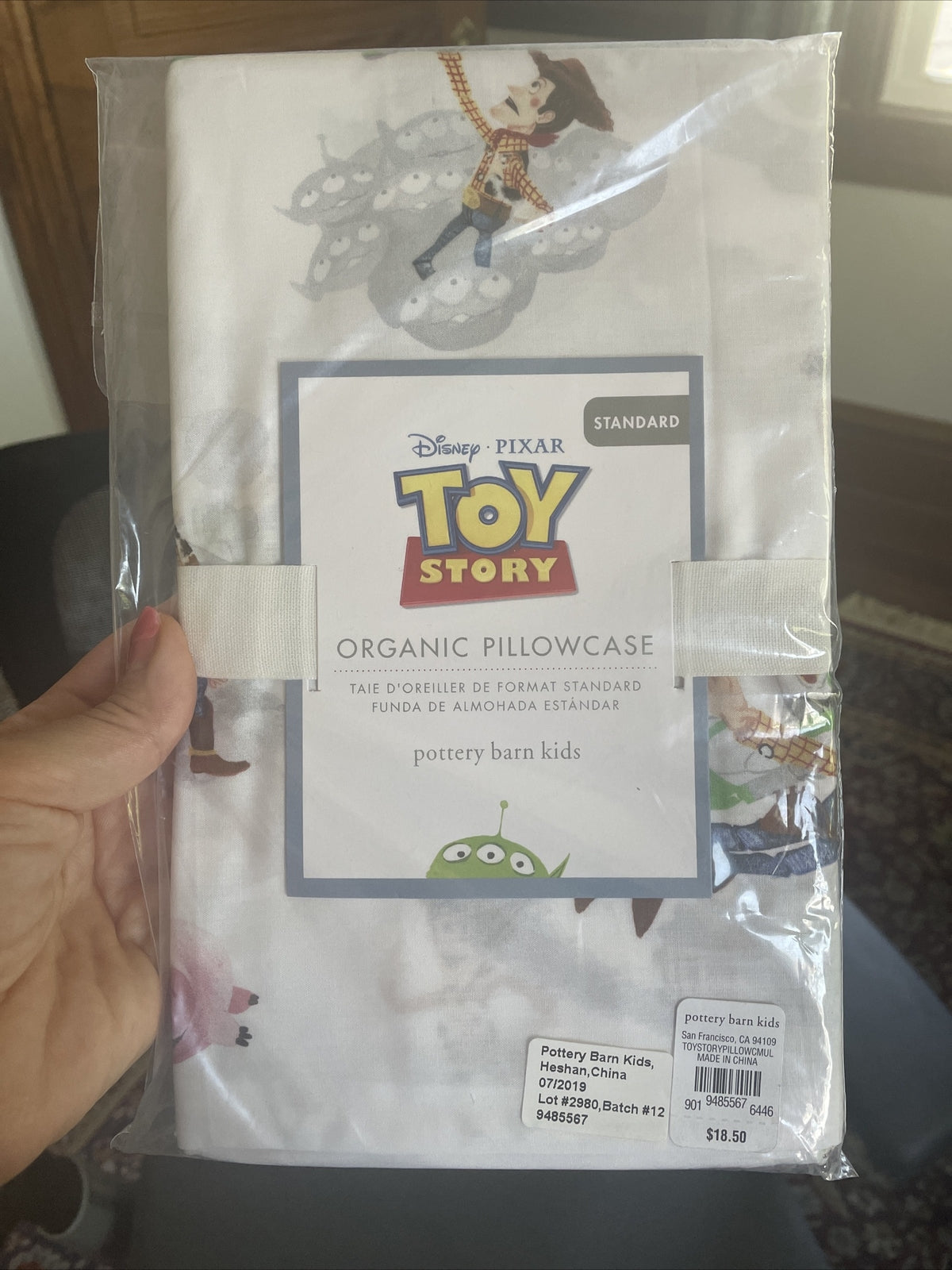 Pottery barn kids TOY STORY Disney pillowcase school Woody Buzz Lightyear Boy y