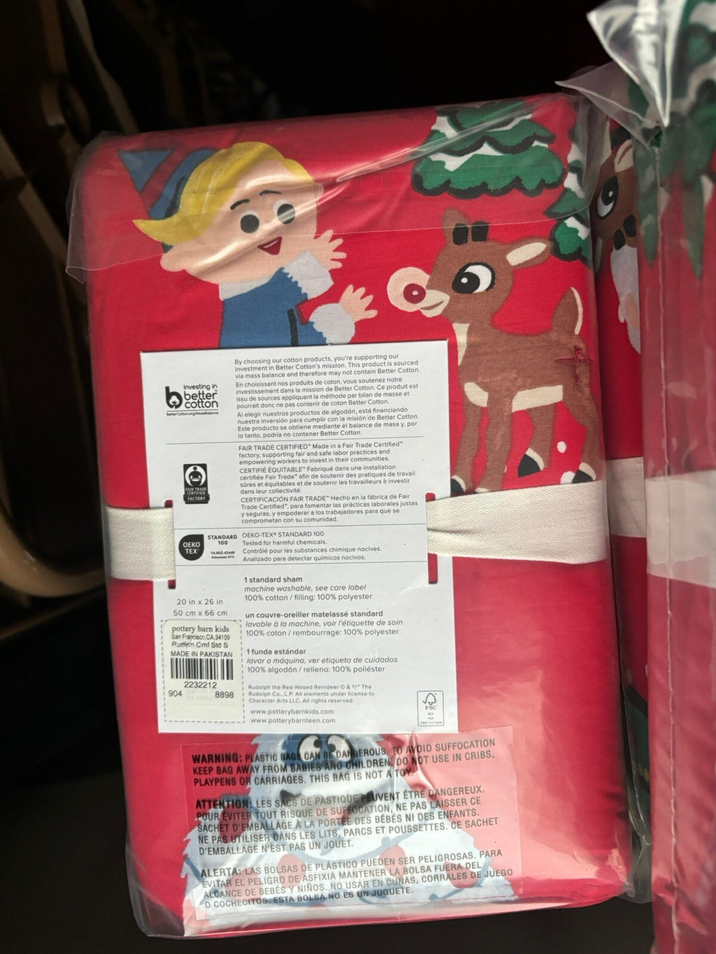 Pottery barn Disney Crib Toddler SHEET+ sham Rudolph Holiday Santa gift Winter [