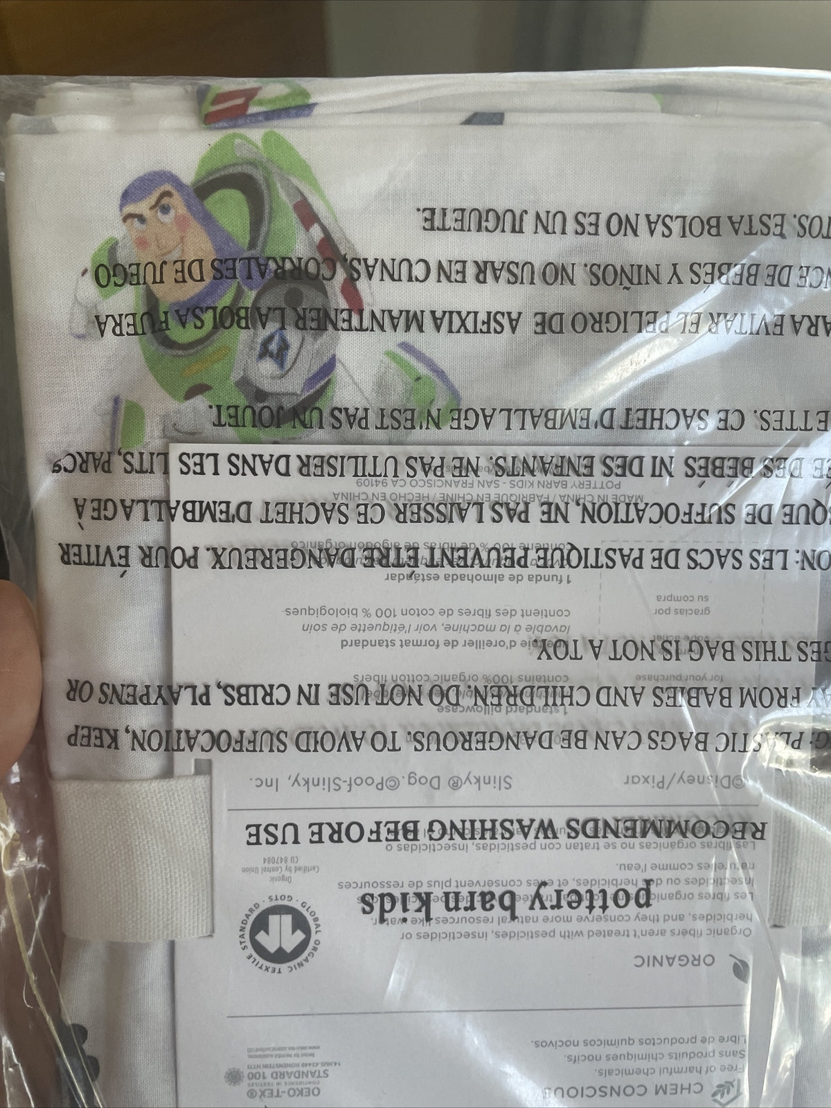 Pottery barn kids TOY STORY Disney pillowcase school Woody Buzz Lightyear Boy y