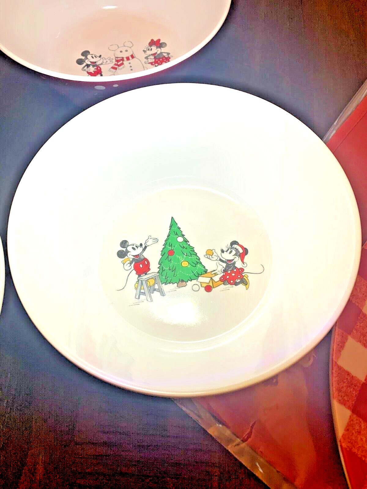 Pottery Barn Disney Mickey Mouse holiday Bowl Christmas gift party Minnie SET [