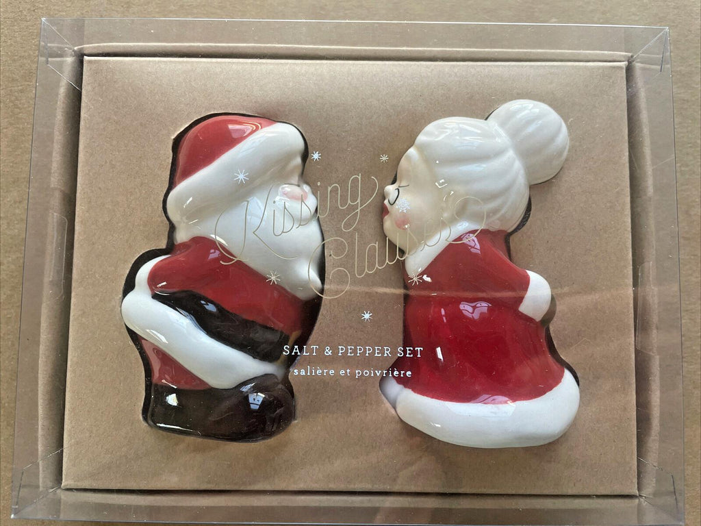 Pottery barn Disney holiday party salt pepper shaker set Santa Christmas gift n