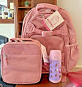 Pottery Barn school Disney Glitter LARGE BACKPACK+LUNCH BAG +WATER Travel set .