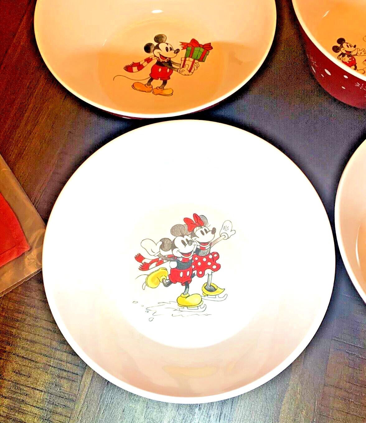 Pottery Barn Disney Mickey Mouse holiday Bowl Christmas gift party Minnie SET [