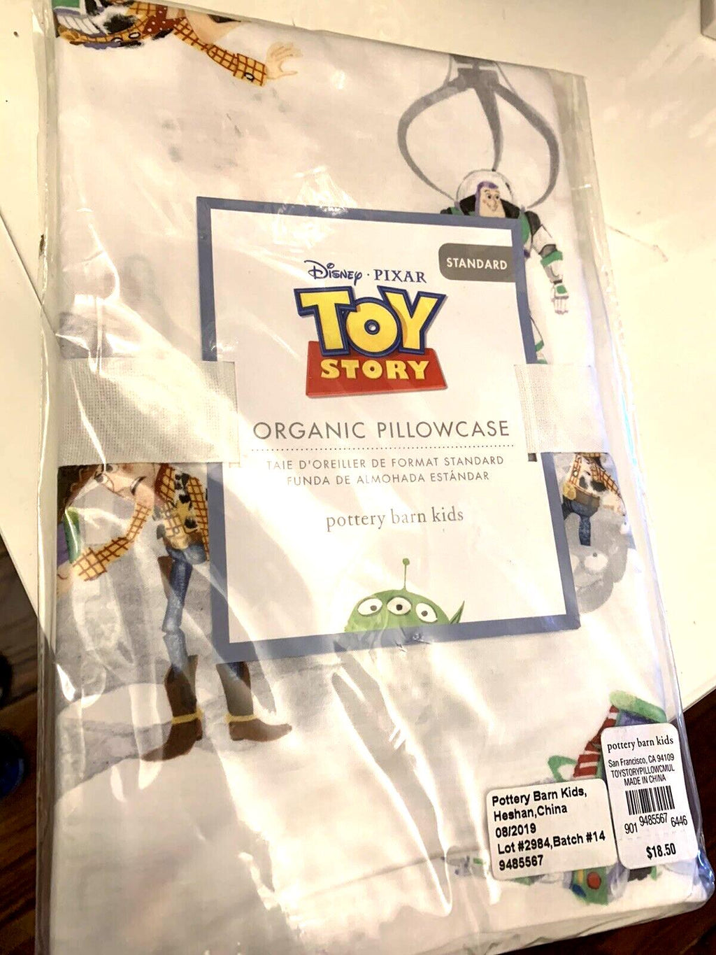 Pottery barn kids TOY STORY Disney pillowcase school Woody Buzz Lightyear Boy y