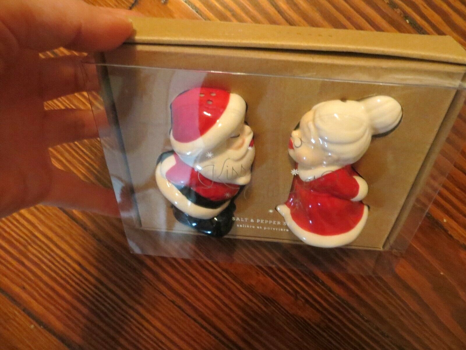 Pottery barn Disney holiday party salt pepper shaker set Santa Christmas gift n