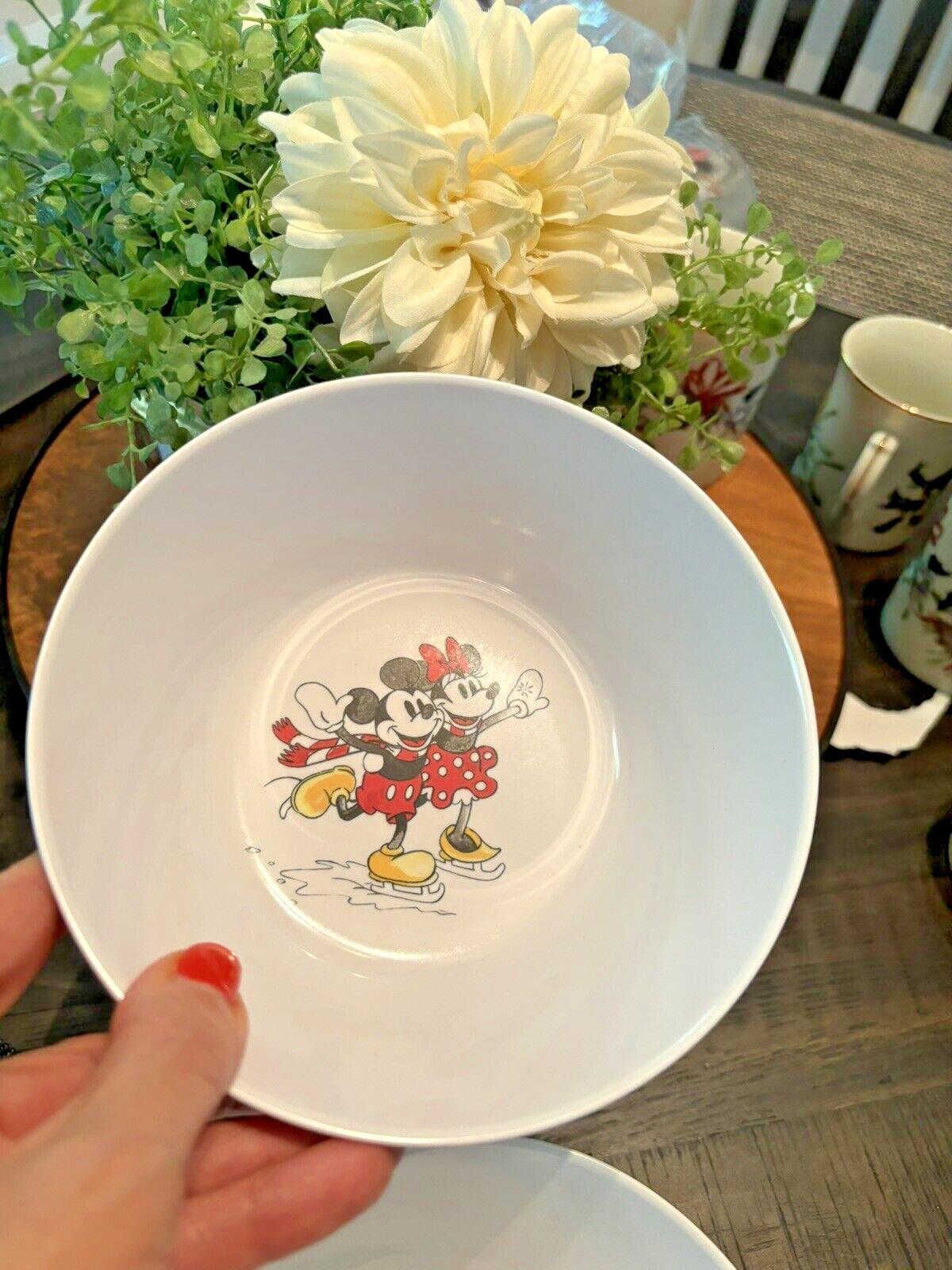Pottery Barn Disney Mickey Mouse holiday Bowl Christmas gift party Minnie SET [